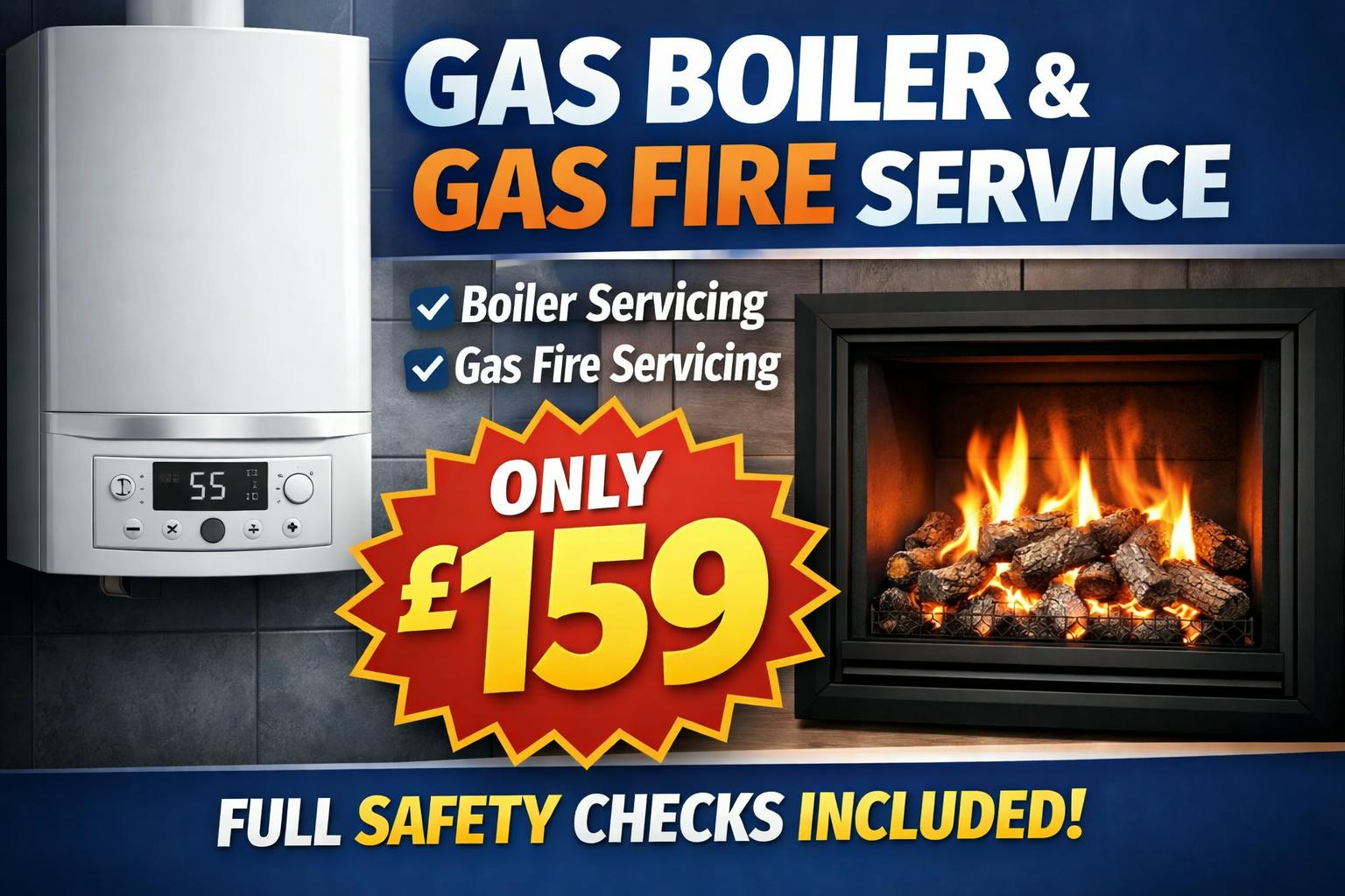 Boiler & Fire Service £159